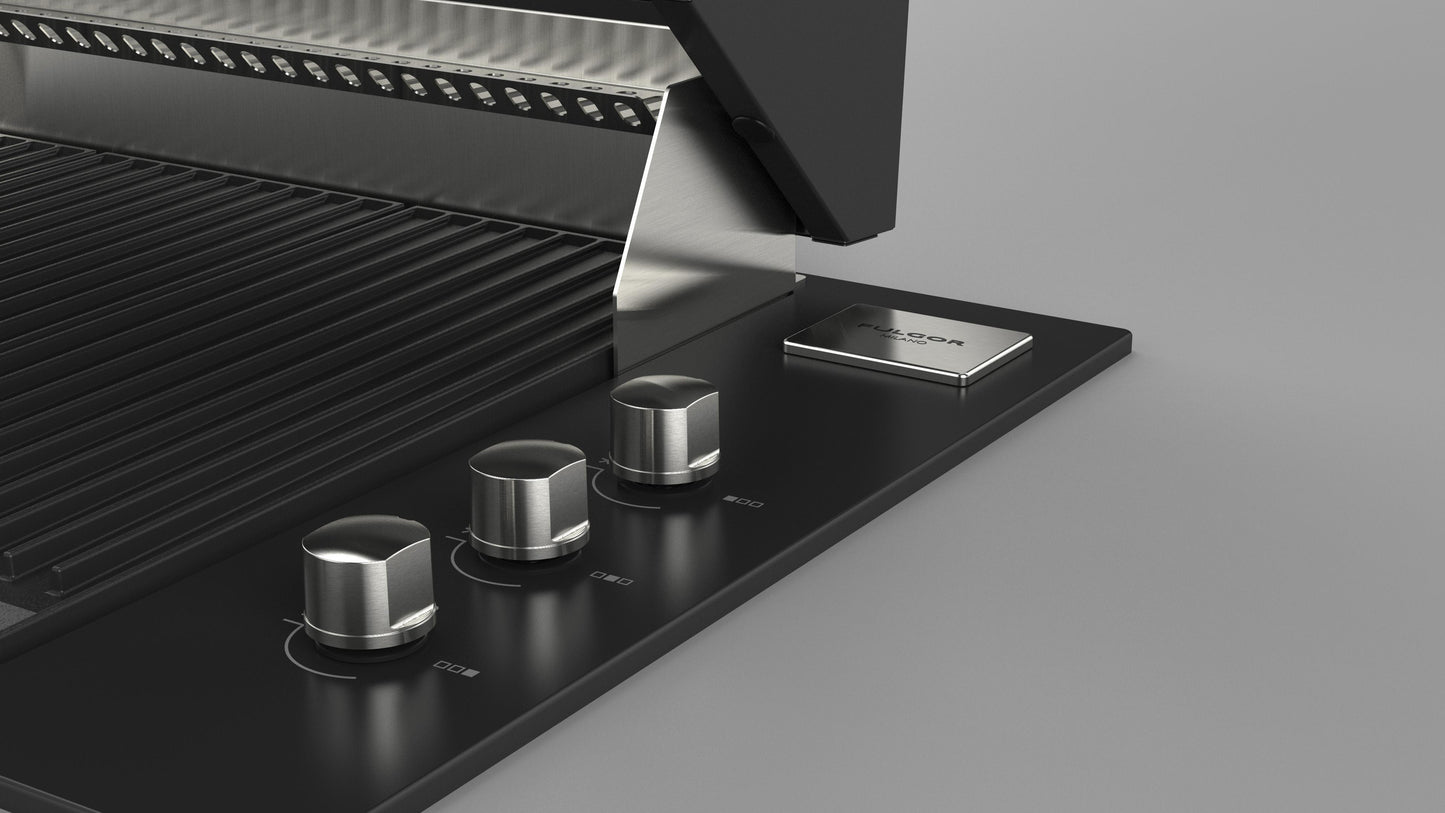 Fulgor BBQ grill - Black Enamel - Flat Hood - 80cm